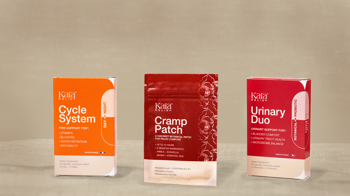 Kaia Relief Cycle System, Cramp Patch and Urinary Duo